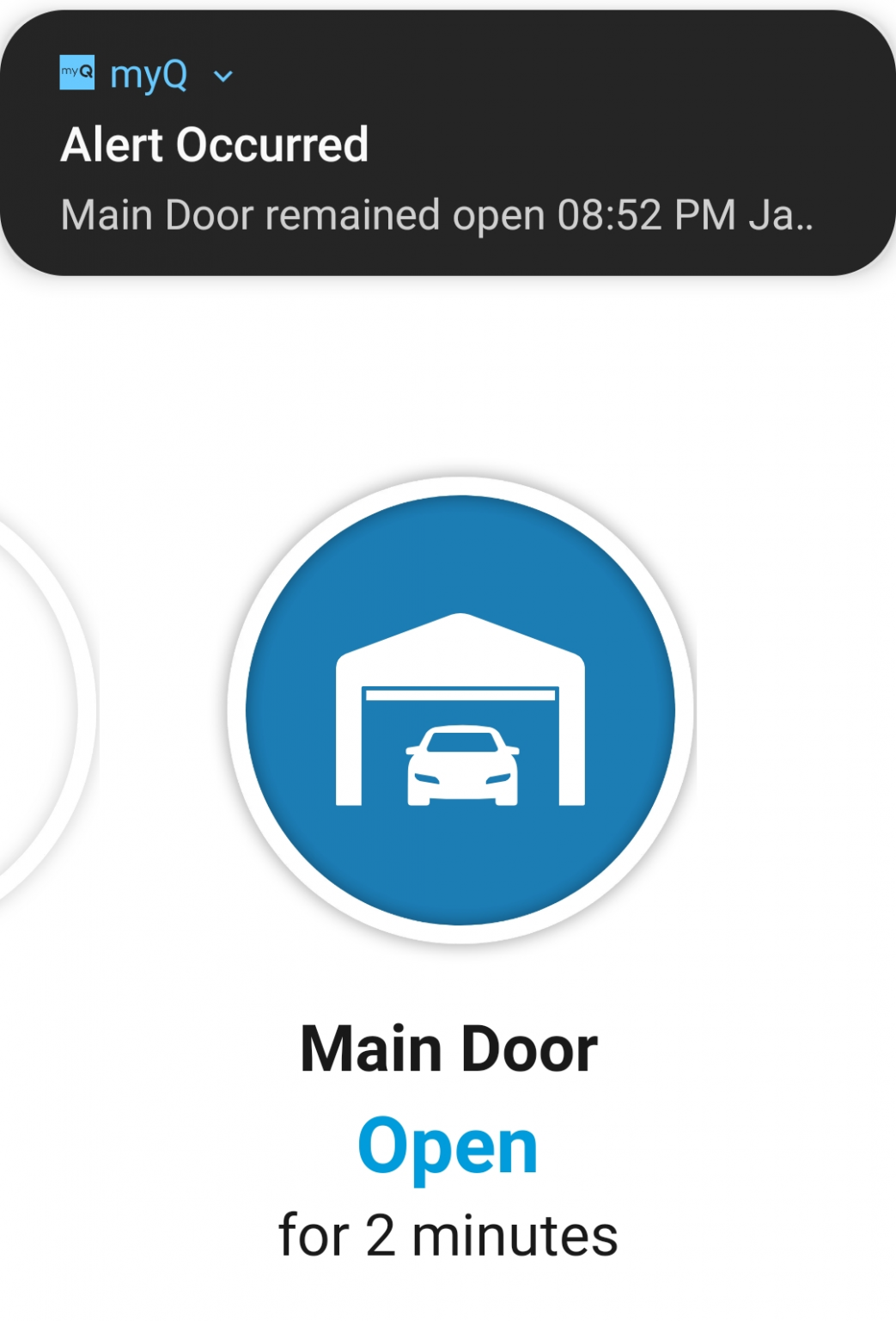 Alert for Open Garage Door